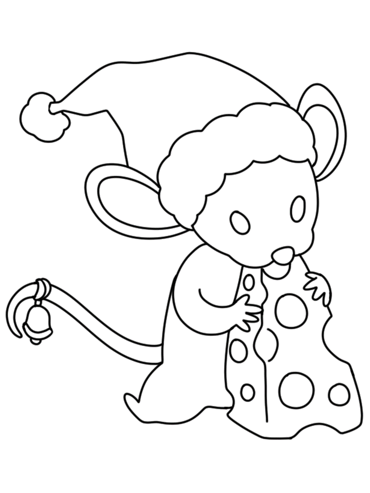 Kolorowanka: Myszka z serem - Radość i Kreatywność dla Dzieci kolorowanka do druku